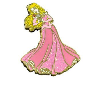 Disney Aurora Trading Pin Sleeping Beauty Sparkling Gown Badge Lapel Pin Brooch
